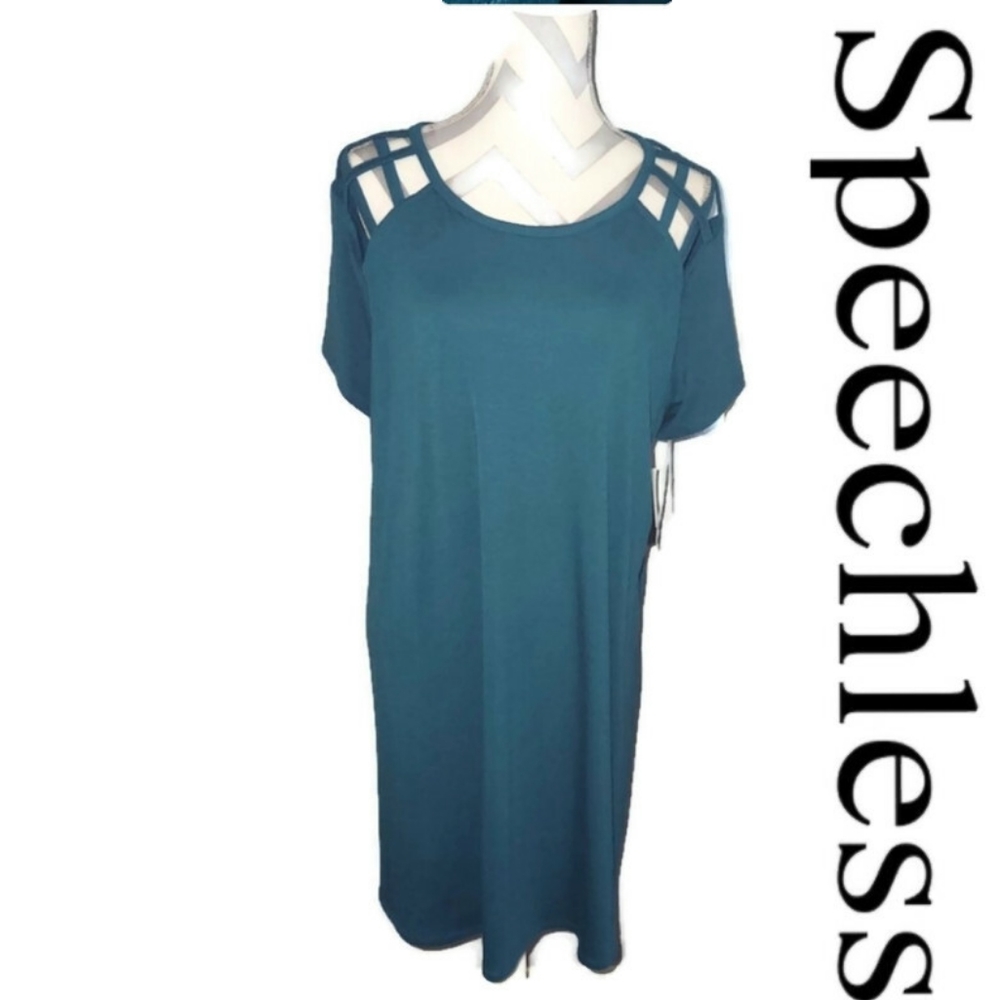 NWT Speechless Jade Cut Out Strappy Sleeves Womens Dress XL